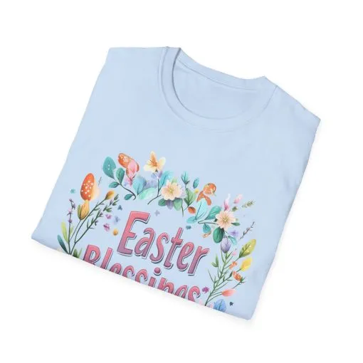 Easter Blessings Unisex Softstyle T-Shirt – Spring Floral Design - Image 28