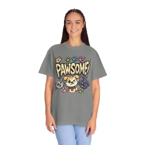 Pawsome Garment-Dyed T-Shirt for Animal Lovers - Image 48