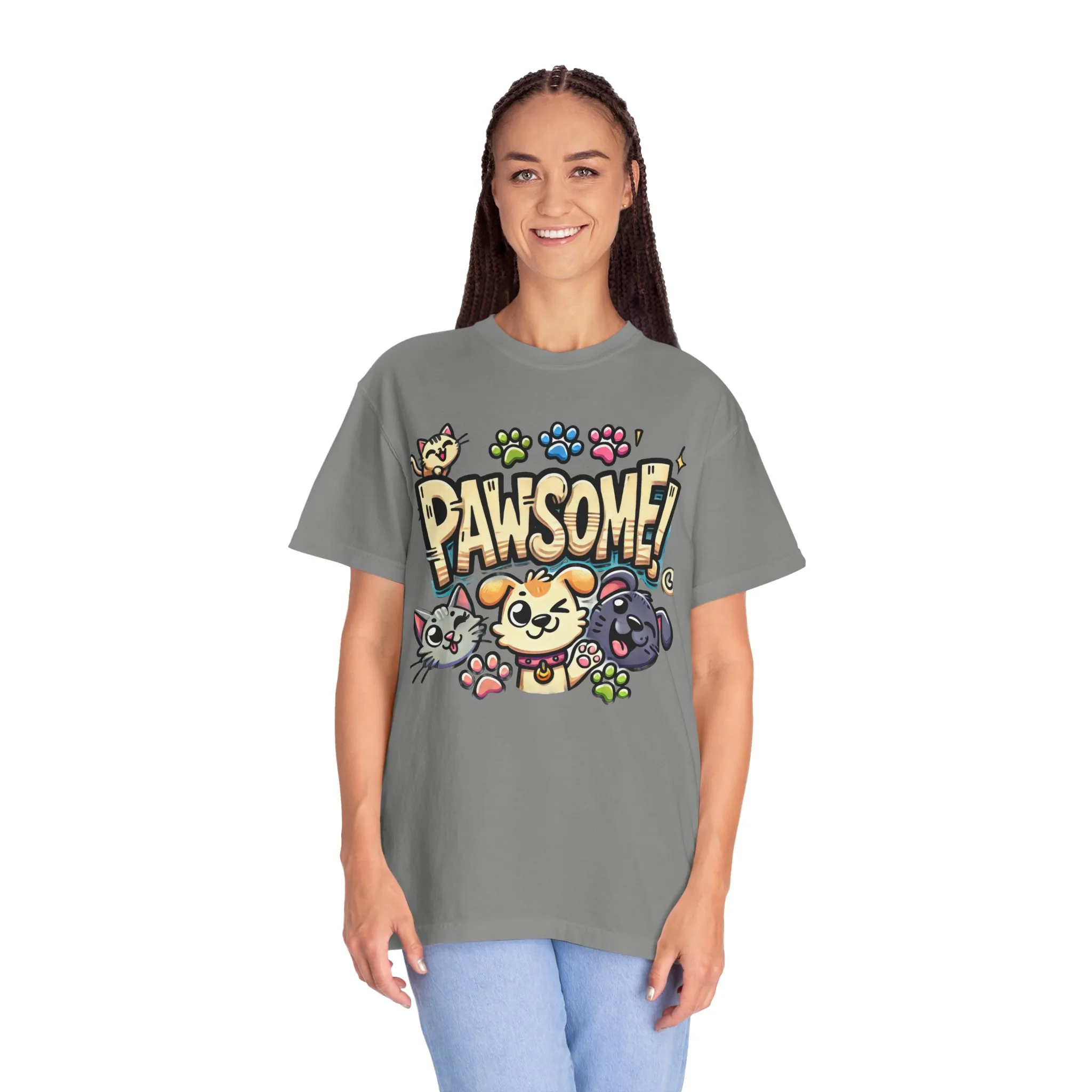 Pawsome Garment-Dyed T-Shirt for Animal Lovers - Image 48