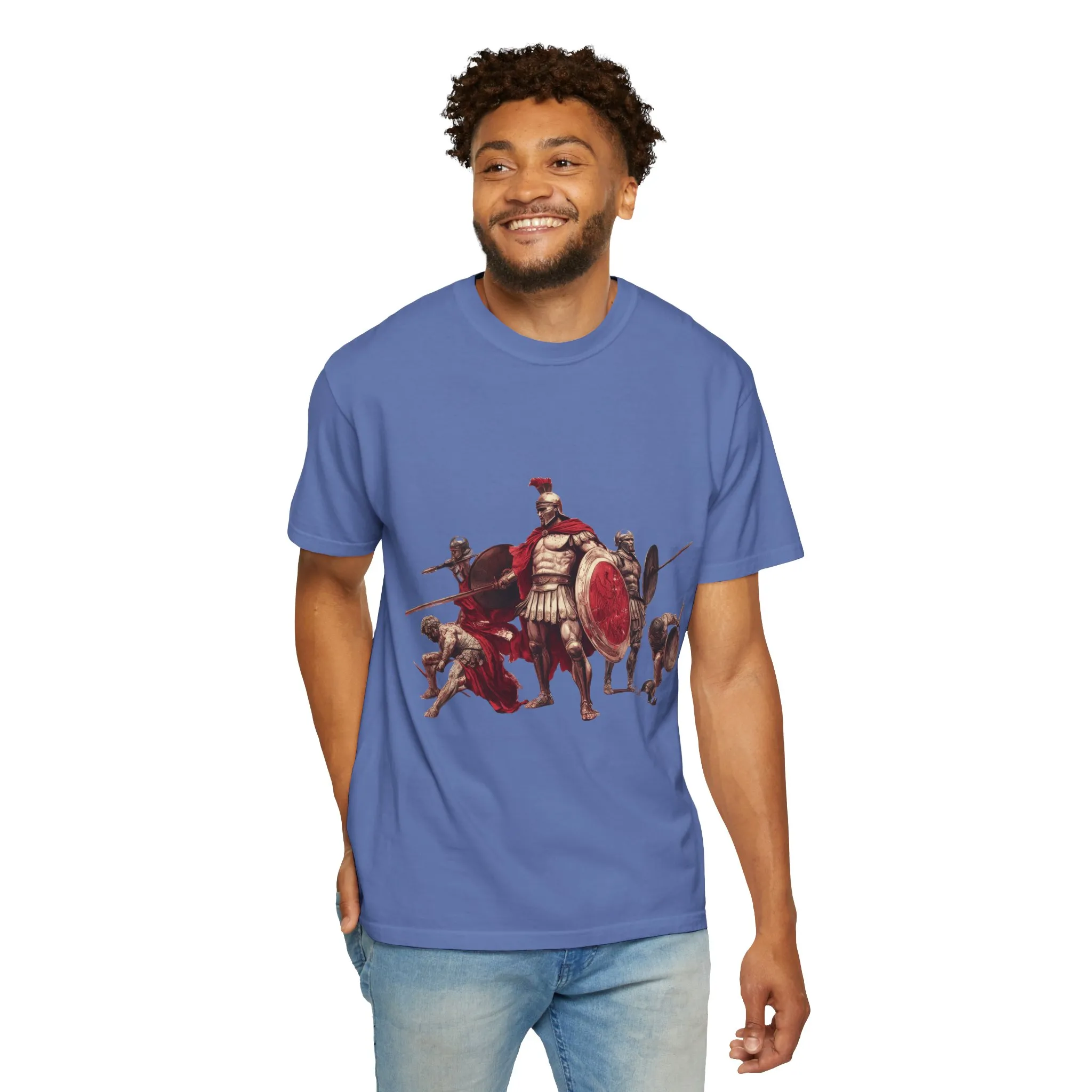 Warrior Spirit Unisex Garment-Dyed T-Shirt - Bold Roman Gladiator Design - Image 20