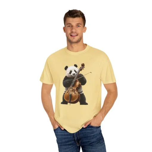 Cute Panda Playing Cello Unisex T-Shirt - Funny Animal Graphic Tee - Image 23