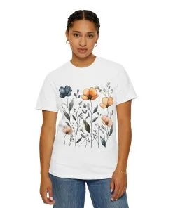Floral Garden Unisex Garment-Dyed T-Shirt - Eco-Friendly Spring Wear