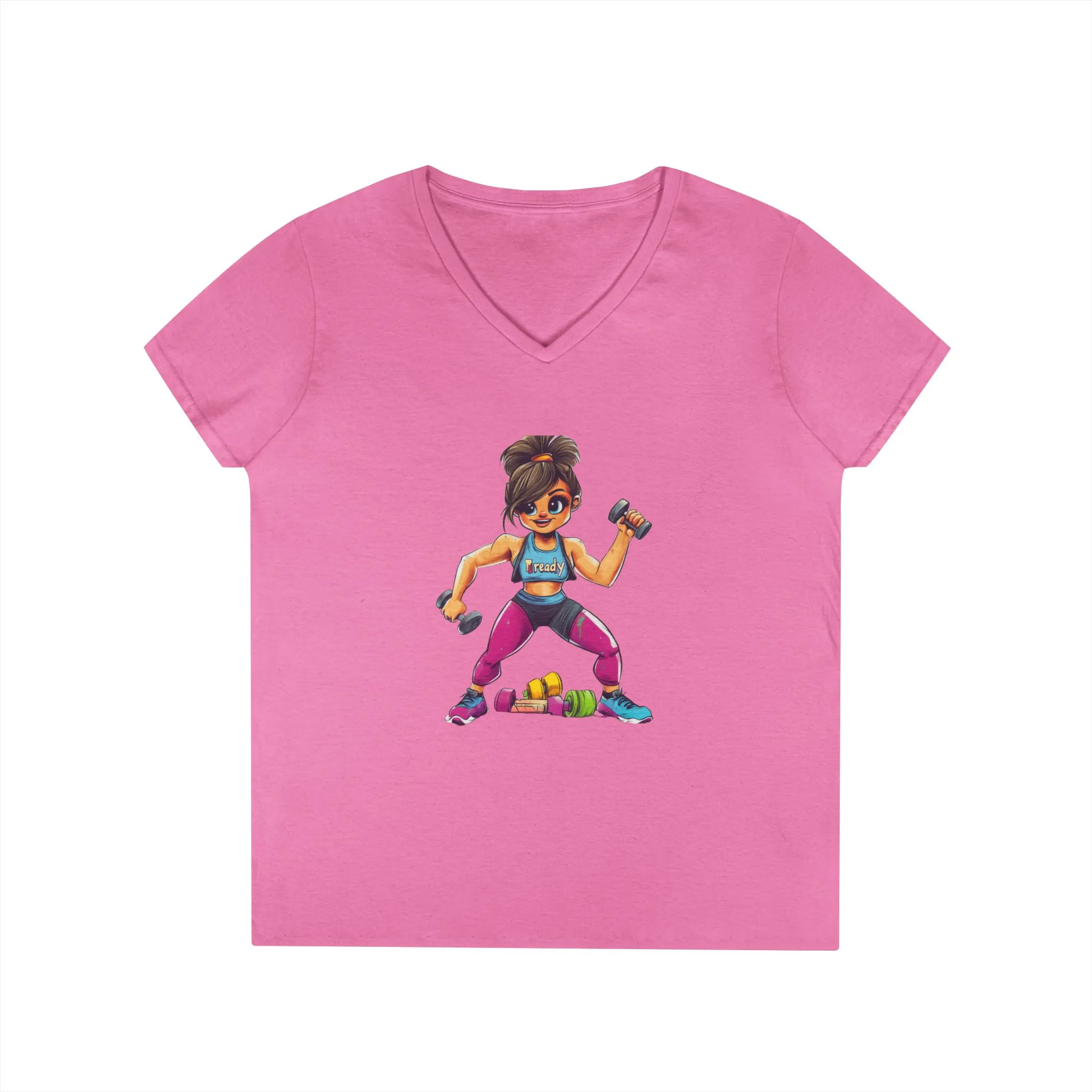 Empowered Fitness Ladies' V-Neck T-Shirt - Motivational Workout Tee - Image 15