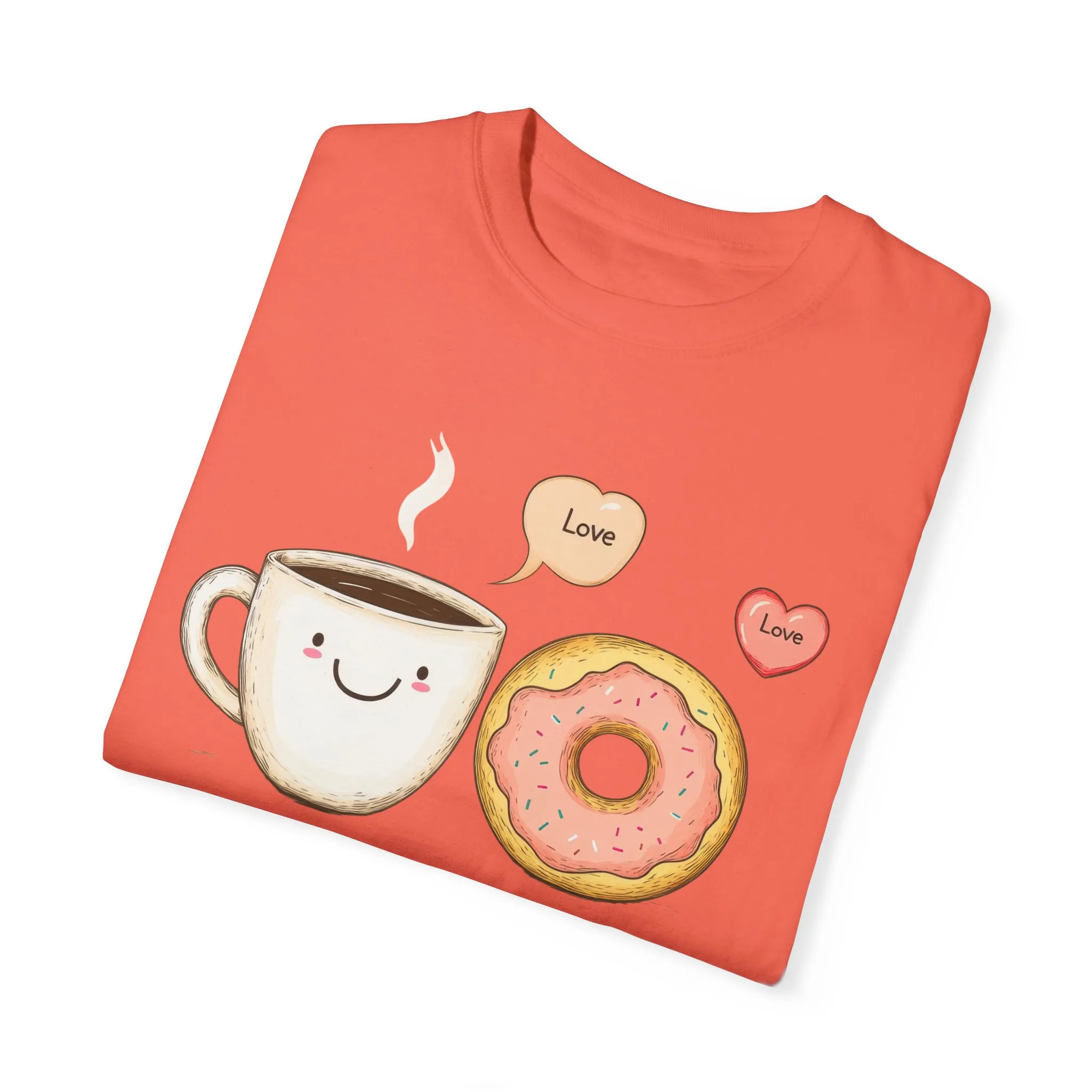 Coffee and Donuts Love Unisex T-Shirt | Cute Foodie Gift | Perfect for Valentine's Day & Everyday Wear - Image 10