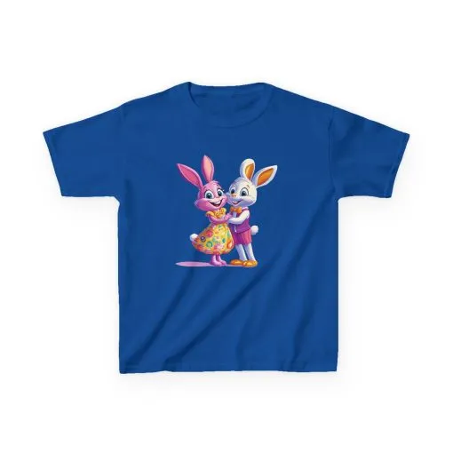 Cute Bunny Love Kids Heavy Cotton Tee - Adorable Cartoon Design for Spring Celebrations - Image 16
