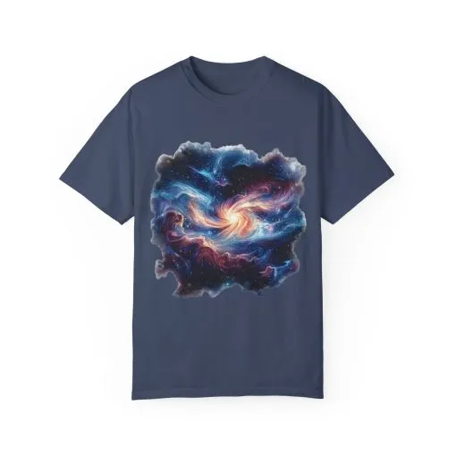 Cosmic Swirl Unisex Garment-Dyed T-Shirt - Perfect for Dreamers and Star Gazers - Image 13