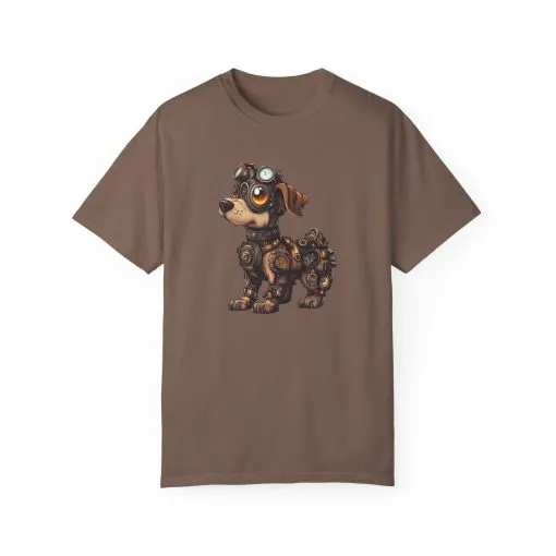Steampunk Dog Unisex Garment-Dyed T-Shirt - Image 17
