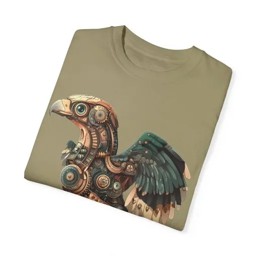 Steampunk Mechanical Bird Unisex Garment-Dyed T-Shirt - Image 18