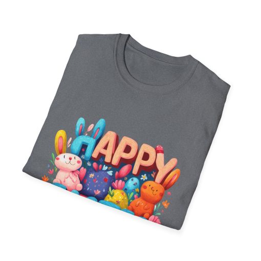 Happy Easter Unisex Softstyle T-Shirt - Fun Spring Bunny Design - Image 18