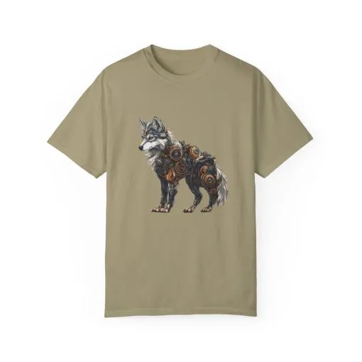 Mechanical Wolf Unisex T-Shirt - Unique Graphic Tee for Animal Lovers