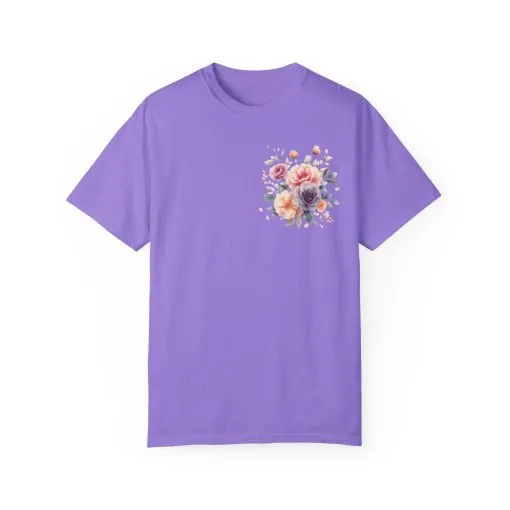Floral Unisex Garment-Dyed T-shirt - Soft Summer Vibes - Image 29