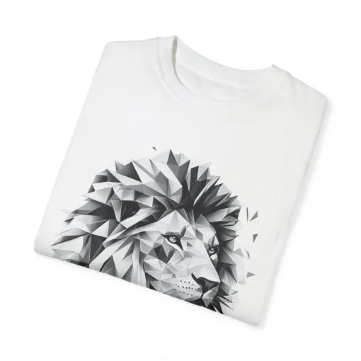 Geometric Lion Unisex T-shirt - Bold, Artistic Design for Animal Lovers - Image 3