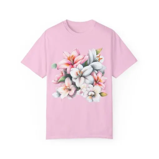 Floral Elegance Unisex Garment-Dyed T-Shirt - Perfect for Spring Celebrations - Image 45