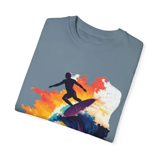Surfing Sunset Unisex Garment-Dyed T-Shirt - Image 30