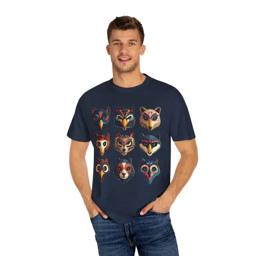 Wild Animal Masks Unisex Garment-Dyed T-Shirt - Image 27