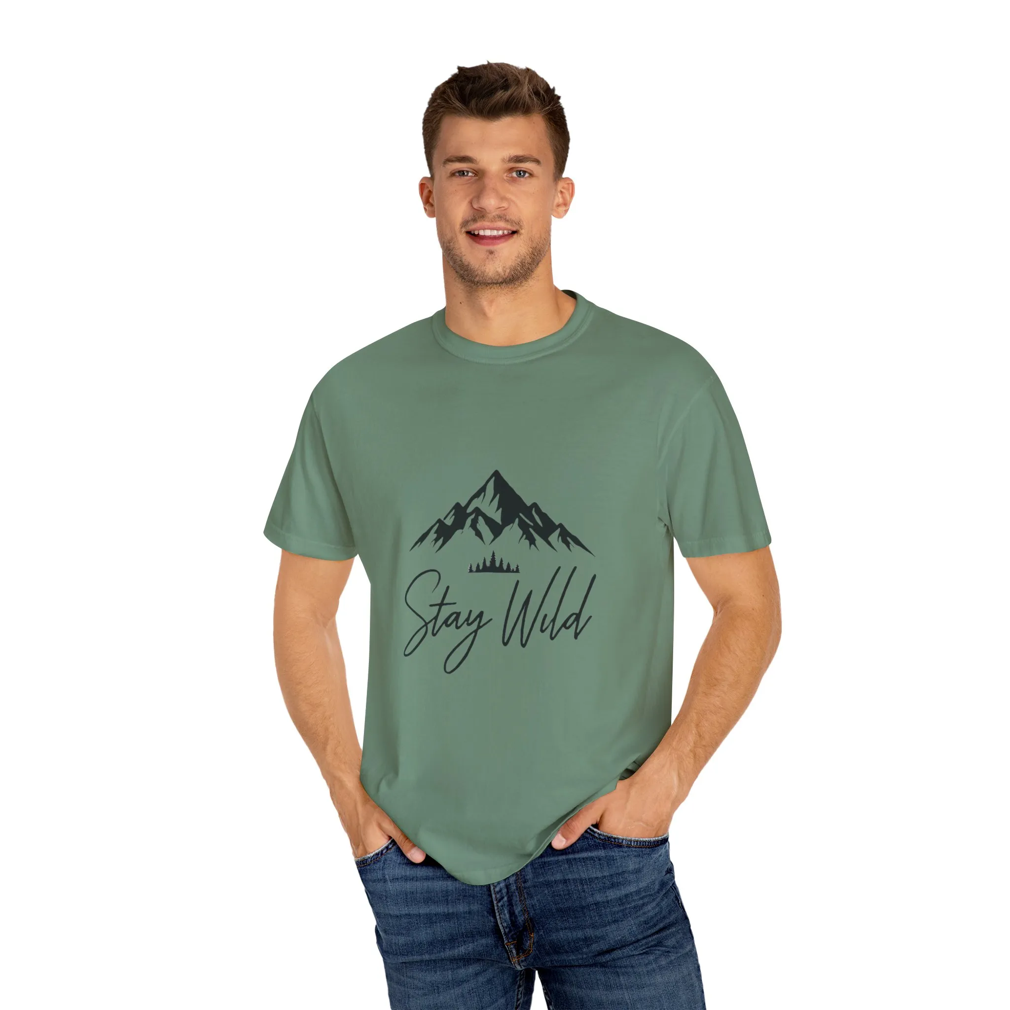 Stay Wild Unisex Garment-Dyed T-Shirt - Adventure & Nature Inspired - Image 31