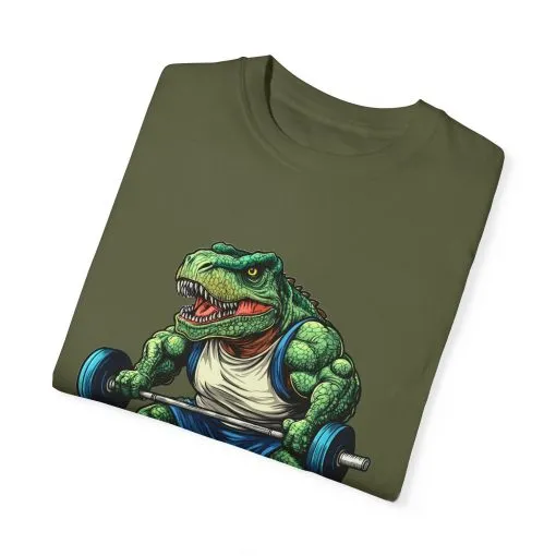 Gym Dinosaur Unisex Garment-Dyed T-Shirt - Fitness Tee for Workout Enthusiasts - Image 11