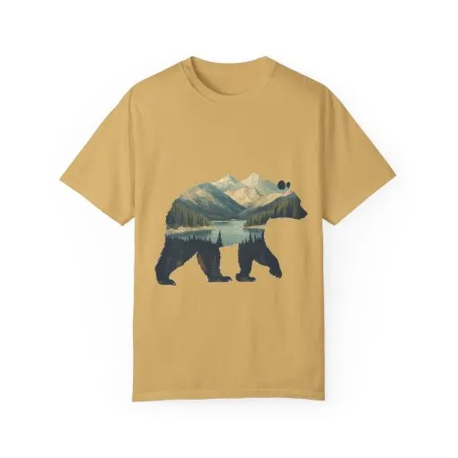 Nature-Inspired Bear Graphic Unisex T-Shirt - Image 4