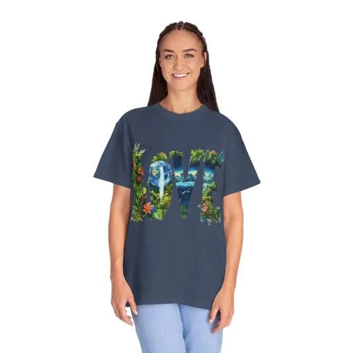Garment-Dyed Love T-Shirt | Nature-Inspired Unisex Tee - Image 32