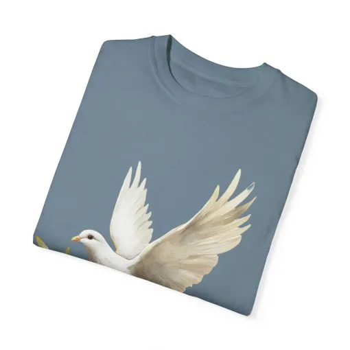 Serene Dove Unisex Garment-Dyed T-Shirt - Peaceful Nature Design - Image 25