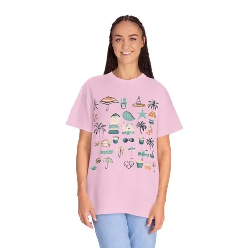 Beach Vibes Unisex Garment-Dyed T-Shirt | Summer Fun Graphic Tee - Image 4
