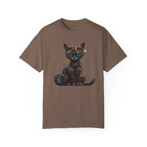 Steampunk Cat Unisex Garment-Dyed T-Shirt - Image 17