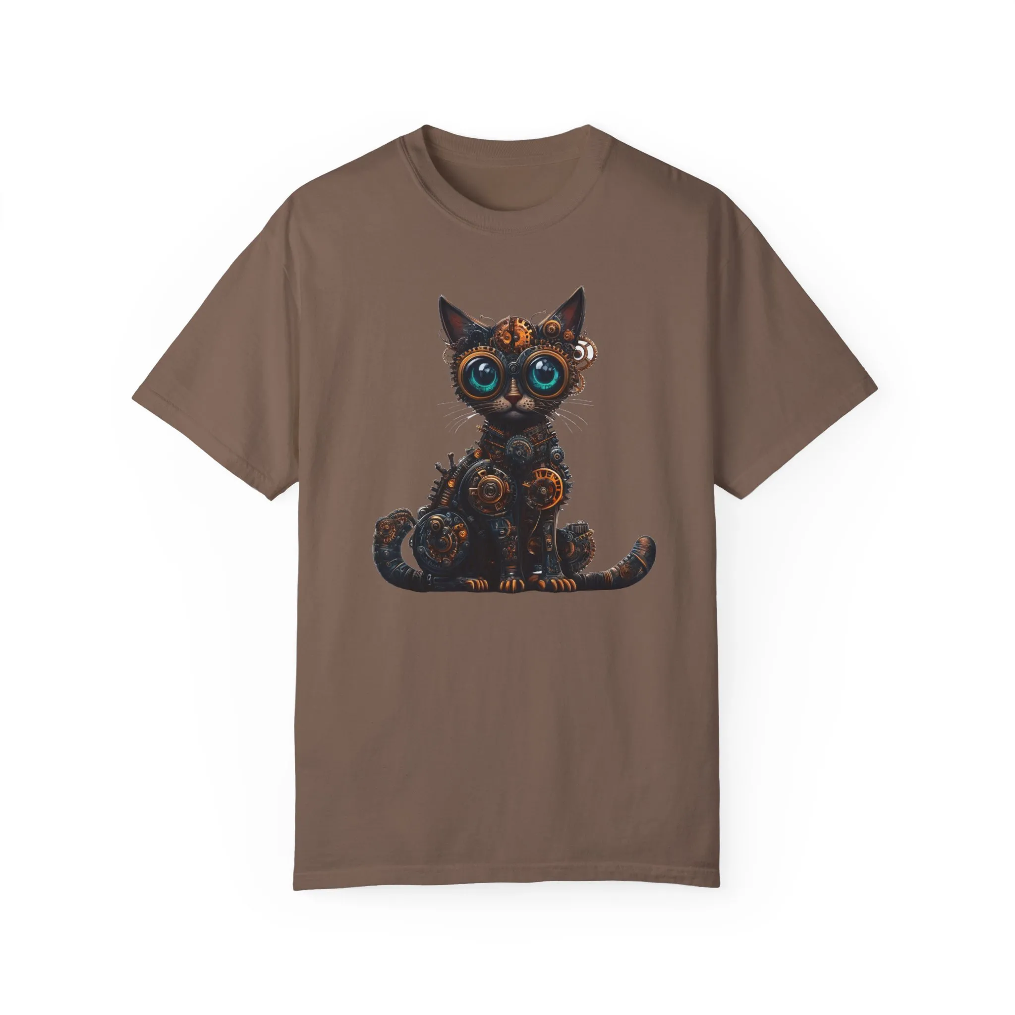 Steampunk Cat Unisex Garment-Dyed T-Shirt - Image 17