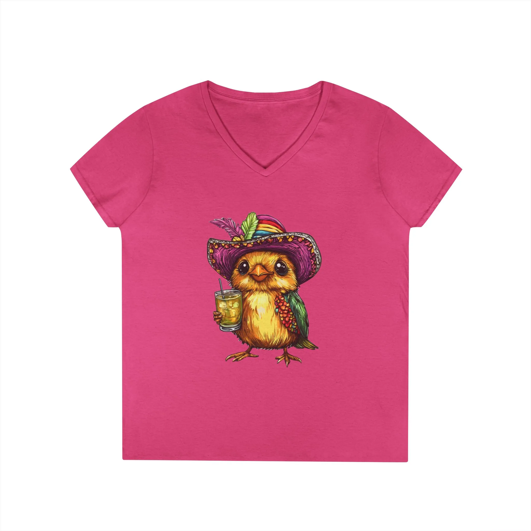 Fun Party Owl V-Neck T-Shirt for Ladies - Image 13