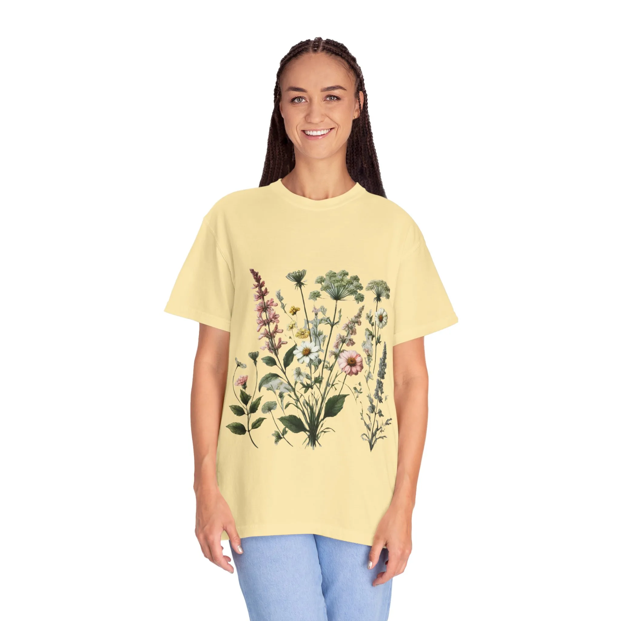 Botanical Print Unisex Garment-Dyed T-Shirt | Eco-Friendly Floral Tee for Nature Lovers - Image 11