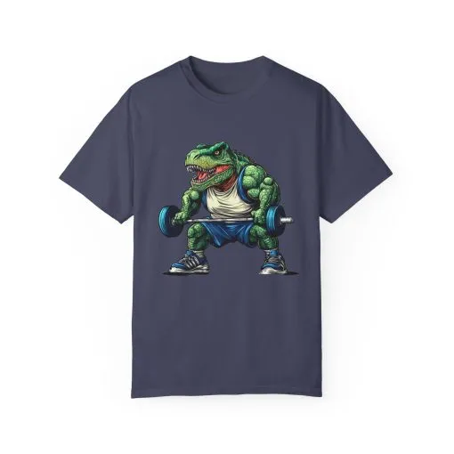 Gym Dinosaur Unisex Garment-Dyed T-Shirt - Fitness Tee for Workout Enthusiasts - Image 38