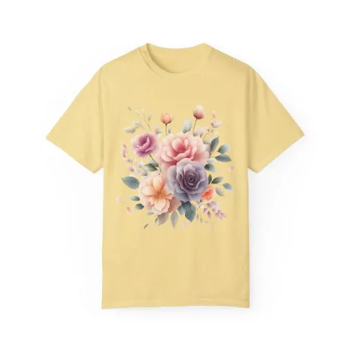 Floral Garden Unisex Garment-Dyed T-Shirt | Soft and Stylish Tee for Spring and Summer Occasions - Image 13