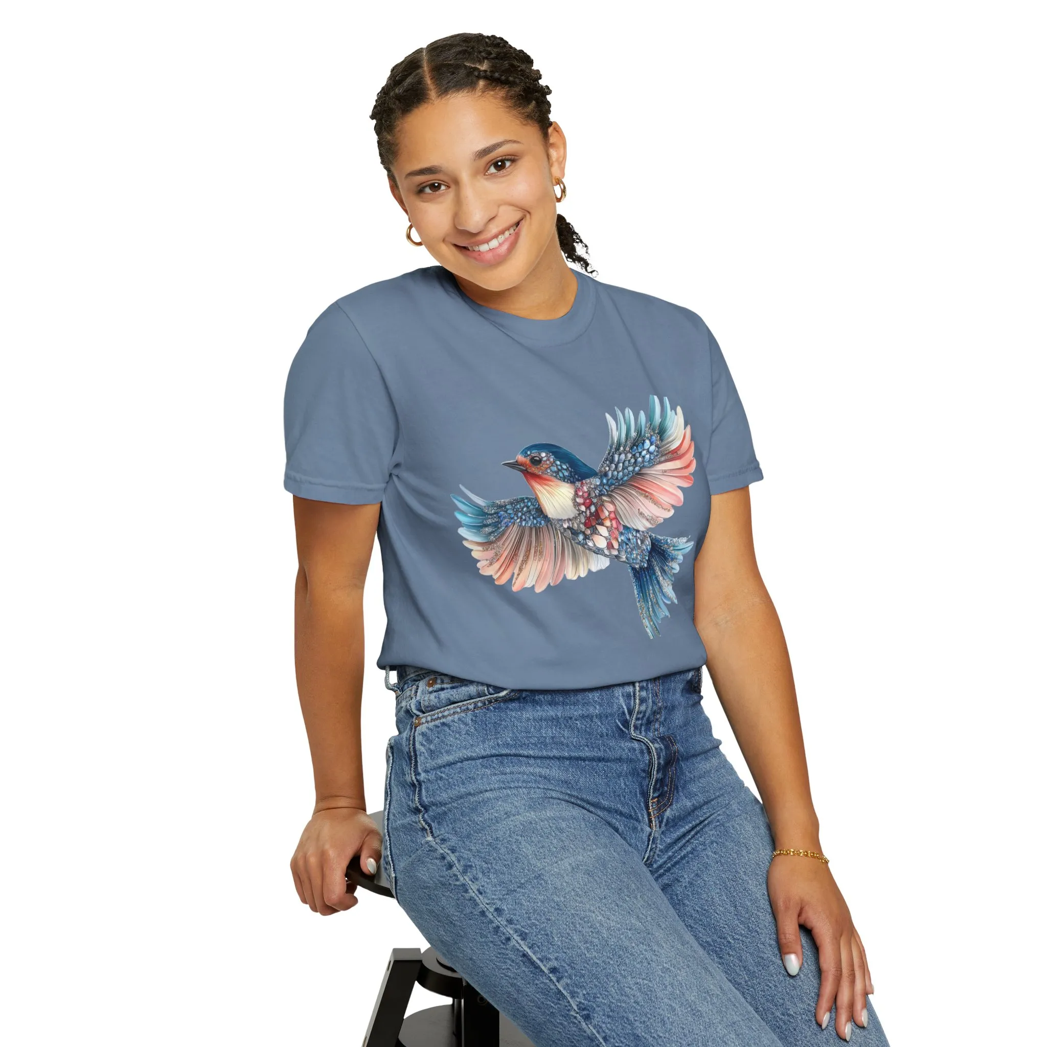 Colorful Bird Art Unisex T-Shirt - Nature-Inspired Garment-Dyed Tee - Image 24