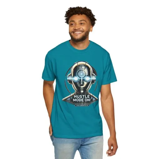 Hustle Mode On Unisex Garment-Dyed T-Shirt - Motivational Graphic Tee - Image 20