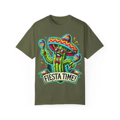 Fiesta Time Cactus T-Shirt - Unisex Garment-Dyed Tee for Celebration Lovers - Image 17