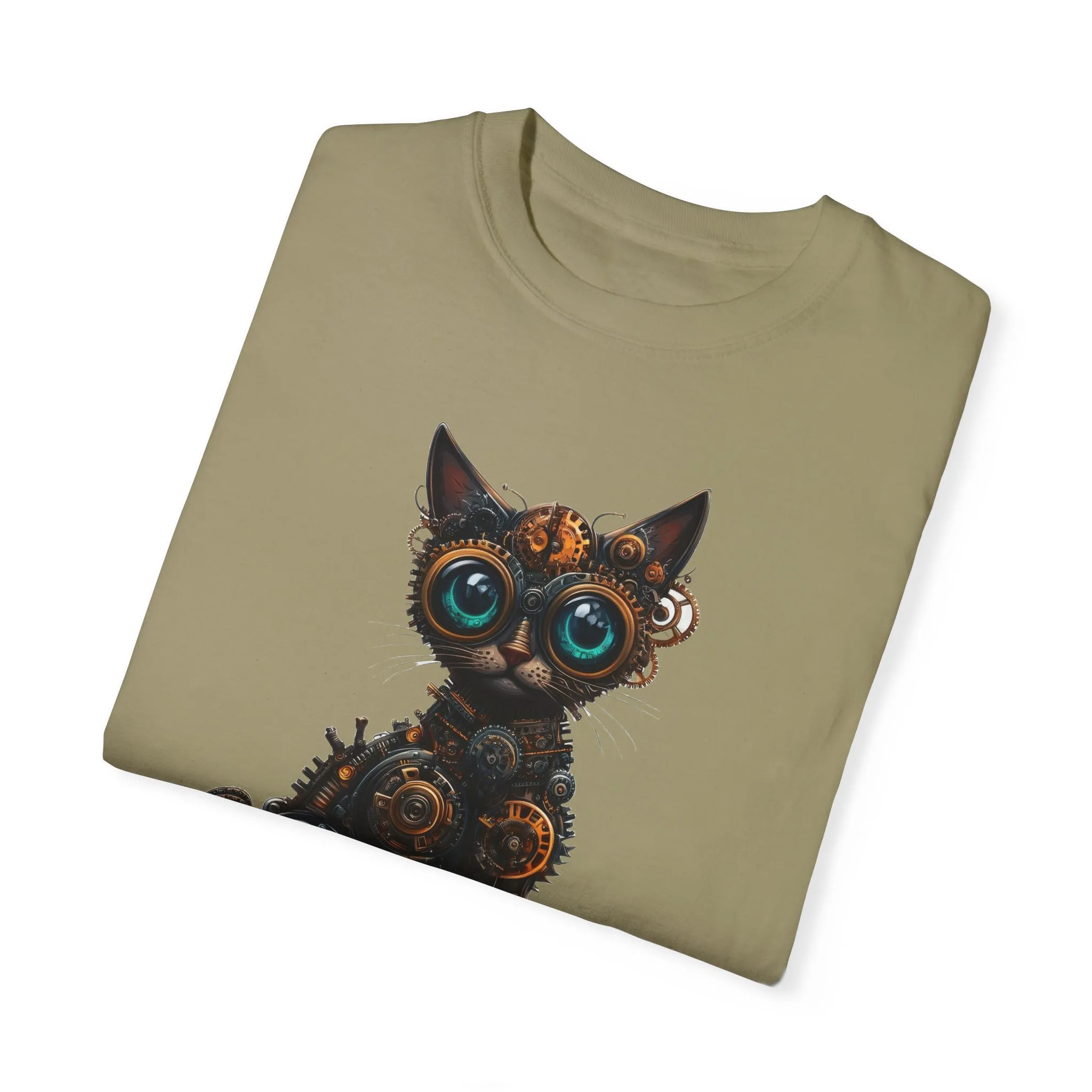 Steampunk Cat Unisex Garment-Dyed T-Shirt - Image 14