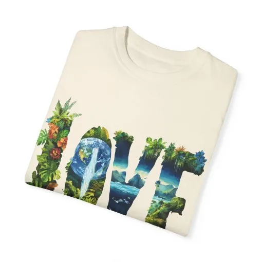 Garment-Dyed Love T-Shirt | Nature-Inspired Unisex Tee - Image 6