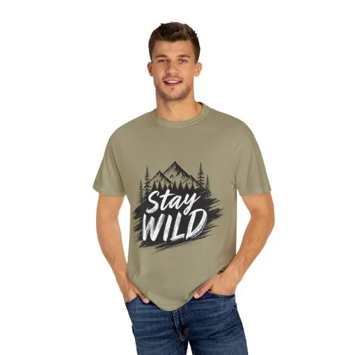 Stay Wild Unisex Garment-Dyed T-Shirt for Adventure Lovers - Image 3