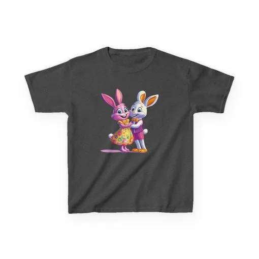Cute Bunny Love Kids Heavy Cotton Tee - Adorable Cartoon Design for Spring Celebrations - Image 10