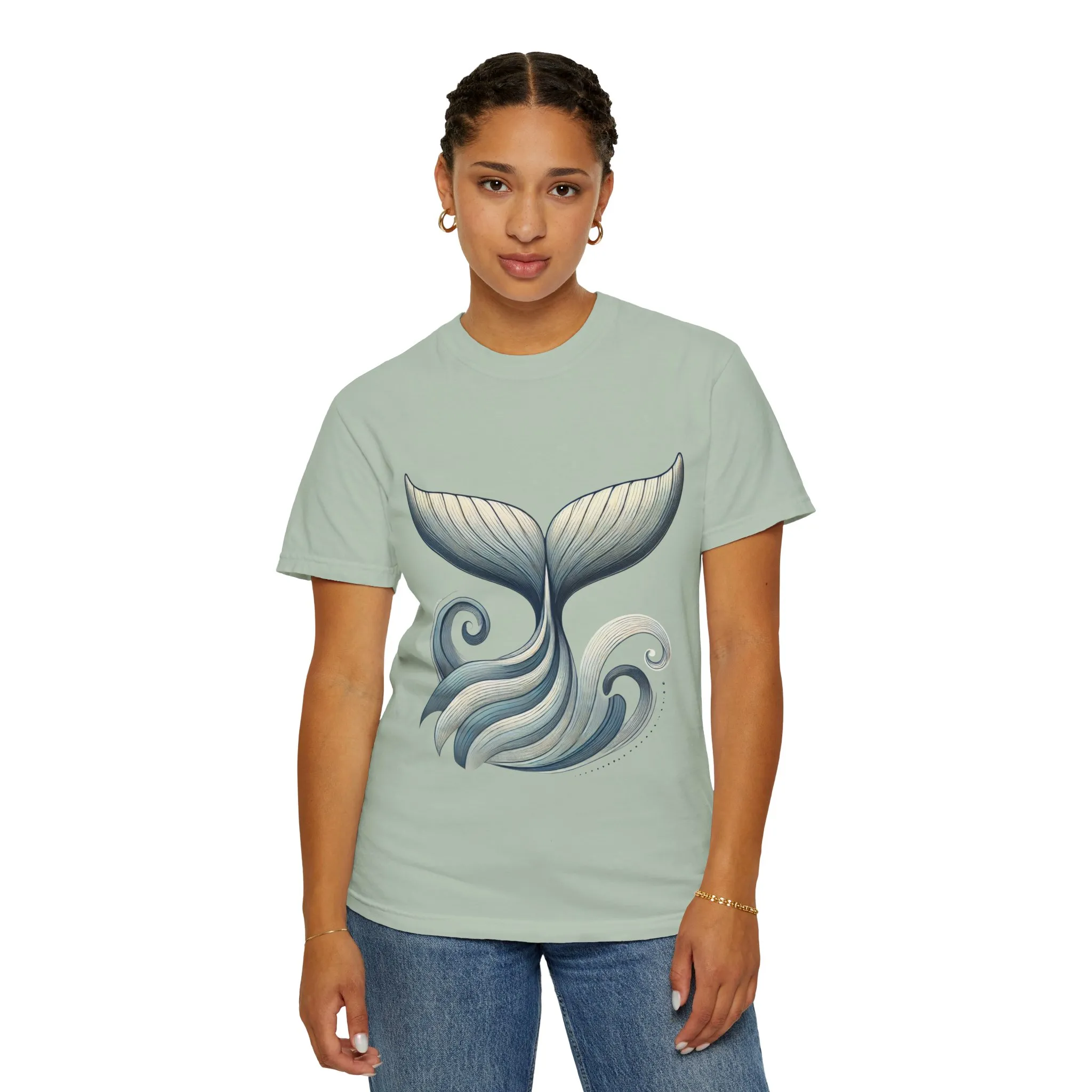 Whale Tail Garment-Dyed T-Shirt, Ocean-Inspired Design for Nature Lovers - Image 20