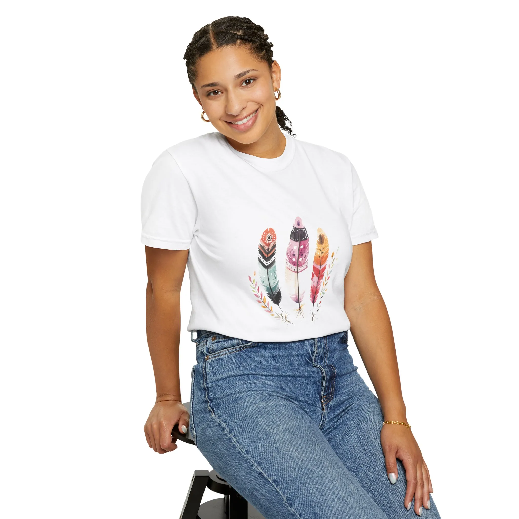 Boho Feather Graphic Unisex T-Shirt - Perfect for Nature Lovers & Casual Outfits - Image 4