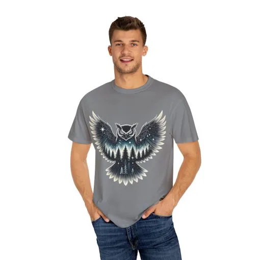 Unisex Garment-Dyed Owl T-Shirt | Nature-Inspired Design for Outdoor Lovers - Image 15