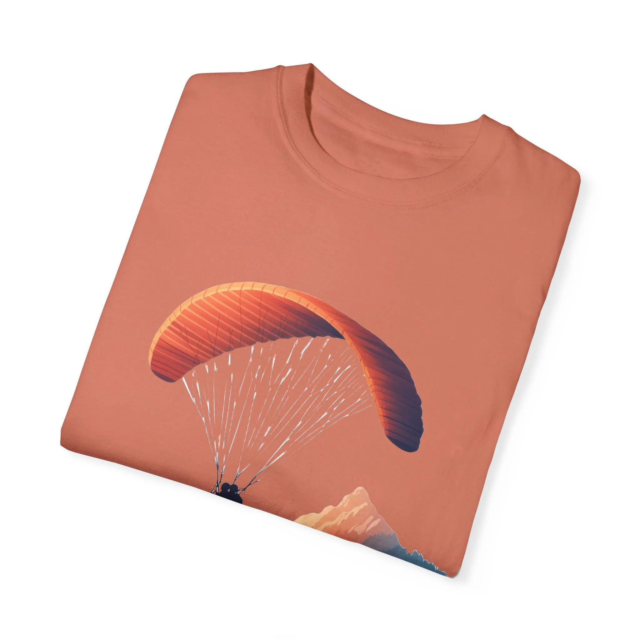 Adventure Awaits Unisex Garment-Dyed T-shirt - Paragliding and Mountain Design - Image 10
