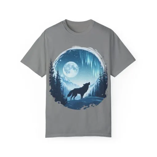 Mystical Wolf Moon T-shirt - Unisex Garment-Dyed Tee for Nature Lovers - Image 17