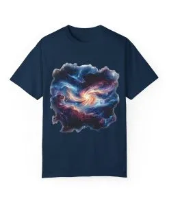 Cosmic Swirl Unisex Garment-Dyed T-Shirt - Perfect for Dreamers and Star Gazers