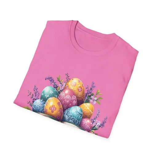Easter Floral Eggs Unisex Softstyle T-Shirt - Image 58