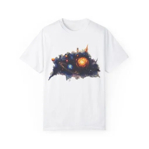 Cosmic Adventure Unisex Garment-Dyed T-Shirt - Space-Themed Graphic Tee - Image 5