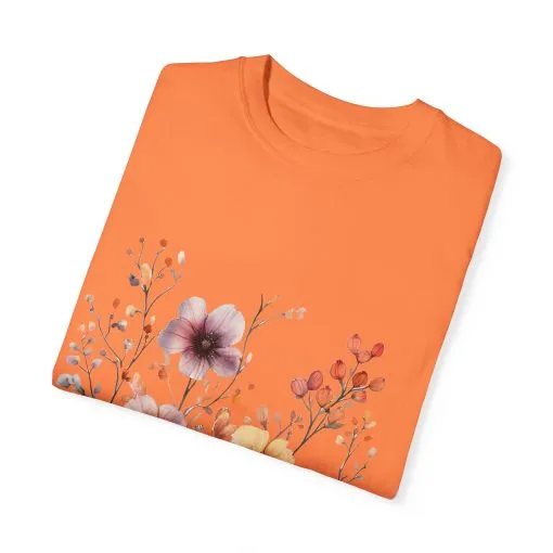Floral Garden Unisex Garment-Dyed T-Shirt - Perfect for Spring and Casual Wear - Image 6