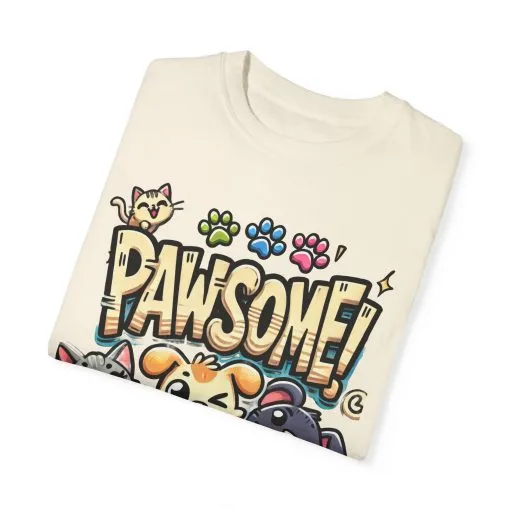 Pawsome Garment-Dyed T-Shirt for Animal Lovers - Image 14