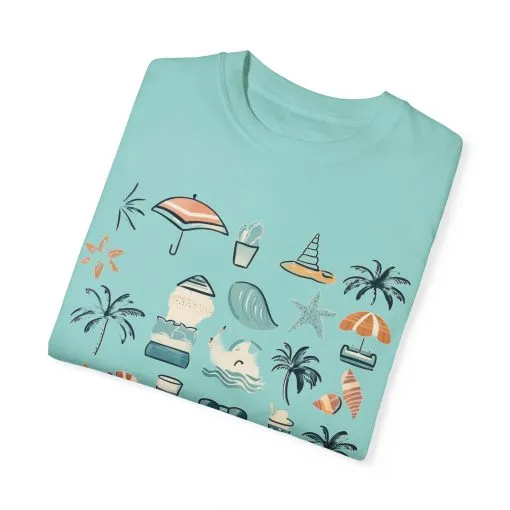 Beach Vibes Unisex Garment-Dyed T-Shirt | Summer Fun Graphic Tee - Image 22