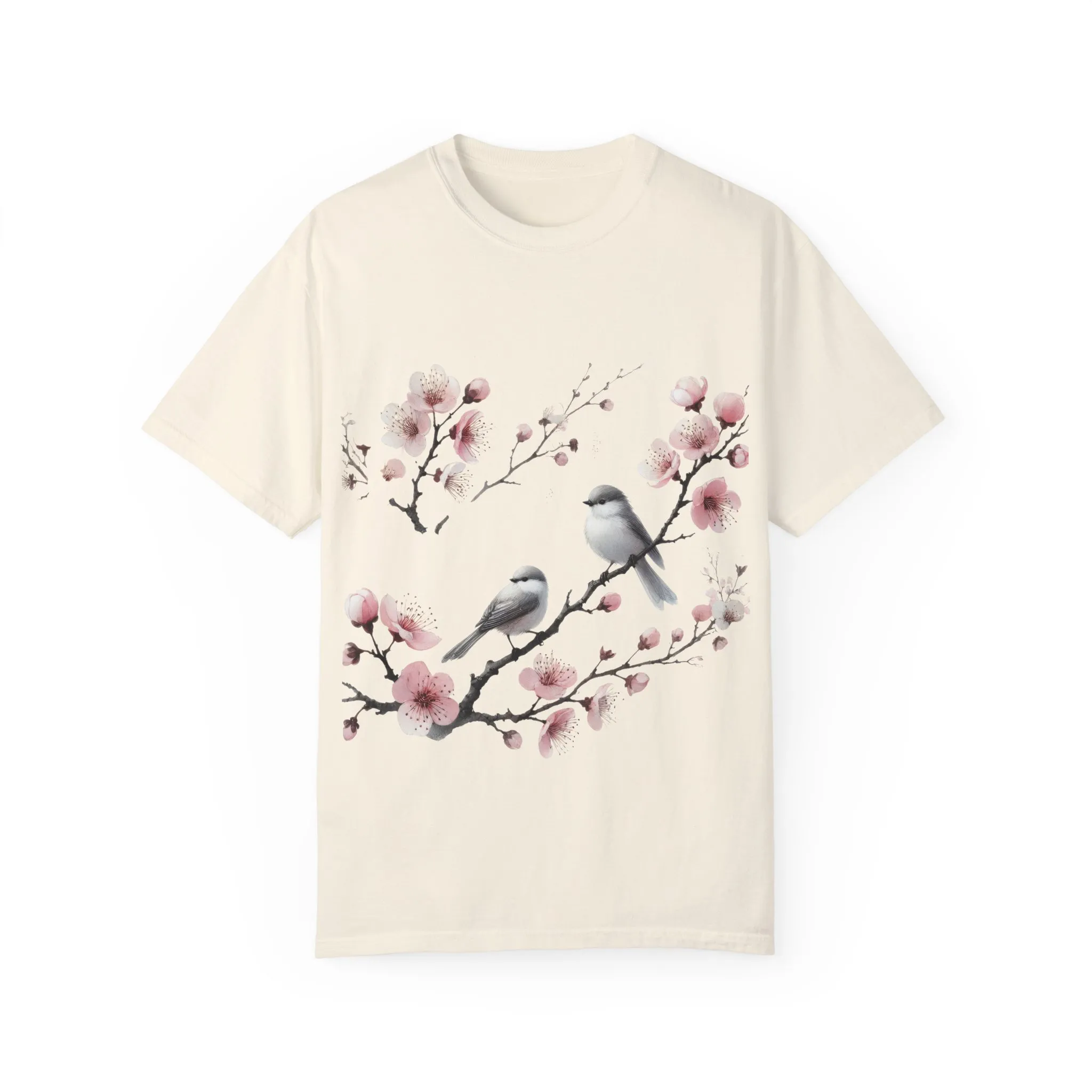 Spring Blossom Unisex T-Shirt - Floral Bird Design - Image 5